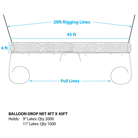 Balloon Drop Net 45ft x 4.5ft