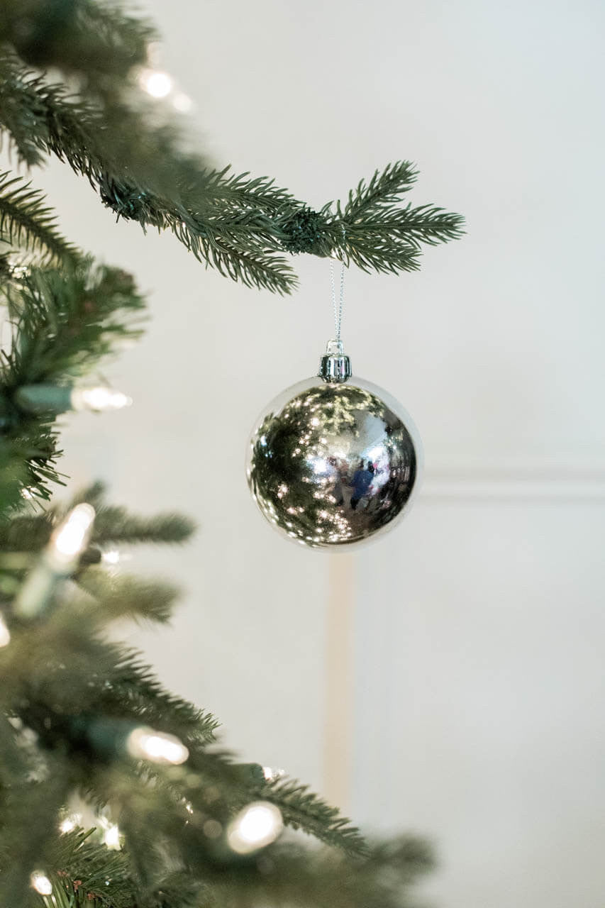 3 Inch Silver Shiny Ball Ornament – Box of 6