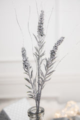 30 Inch Silver Glitter Berry Spike/Twig Christmas Spray