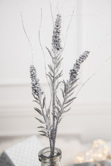 30” Silver Glitter Berry Spike/Twig Christmas Spray