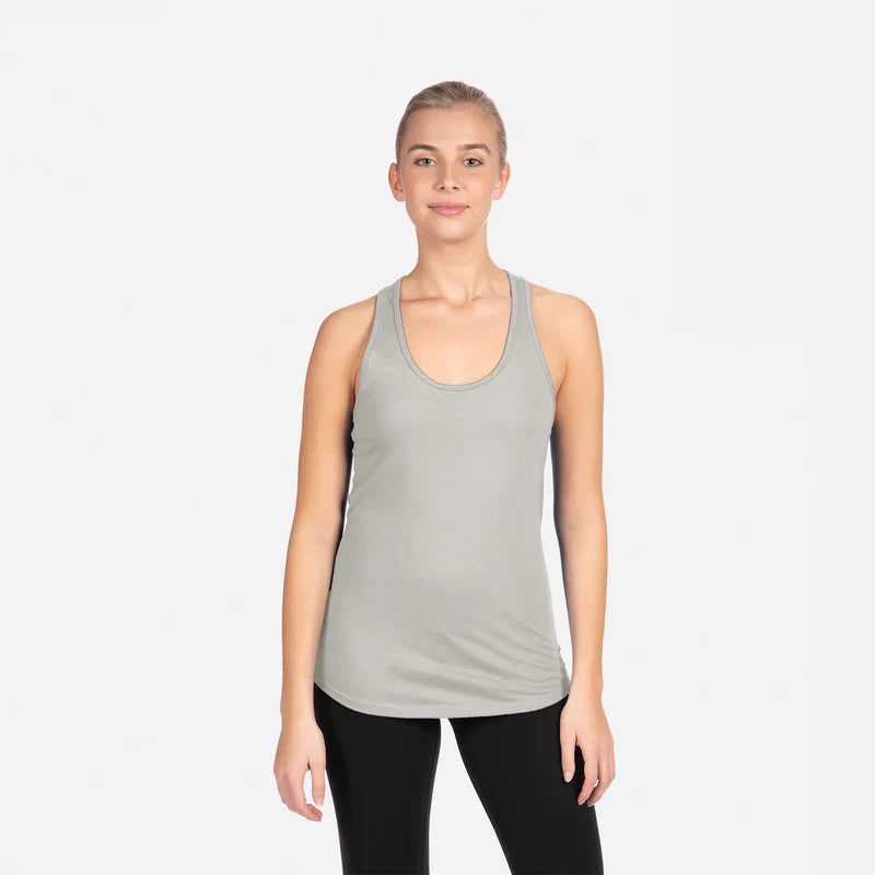 Next Level 1533 Women's Tank Top Cotton Poly Jersey Fabric - Silver, Racerback, 135 Grams, 4.0 Oz (1 Piece)