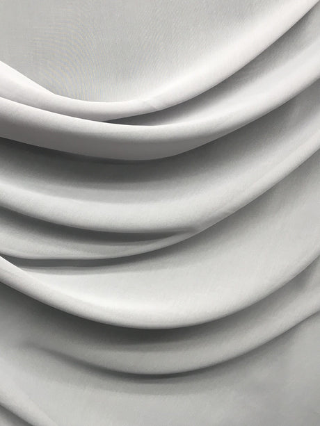 Silver Chiffon Polyester Fabric - Silver, Sheer, 59"-60" Width (1 Yard)