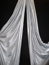 Low Stretch Silver Polyester Fabric - Silver, 108"-120" Width (1 Yard)