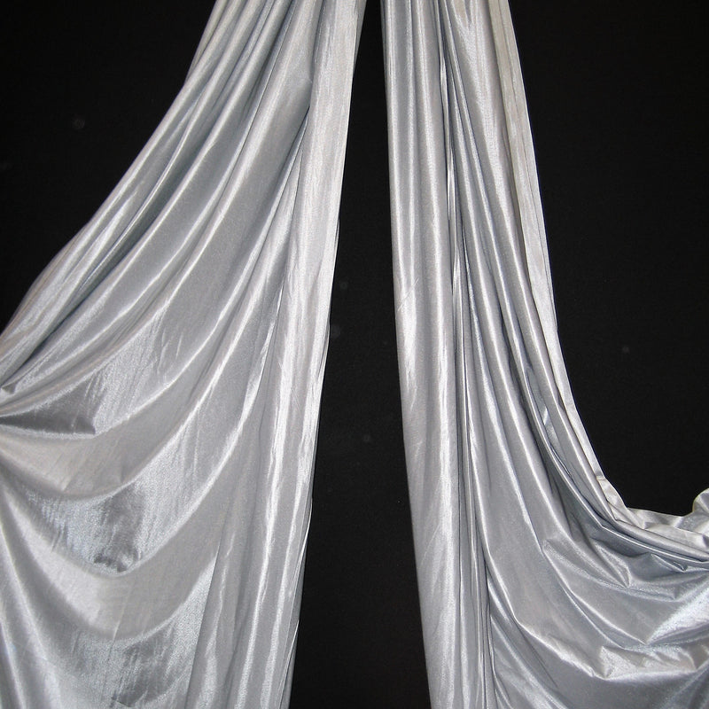1 Yard Silver Polyester Fabric Low Stretch Extra Wide For Yoga Hammocks Stage Drapes 108/120 Inches Wide