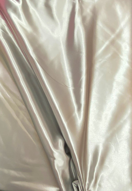 Silver Bridal Satin Fabric - Silver, 58"-60" Wide (1 Yard)