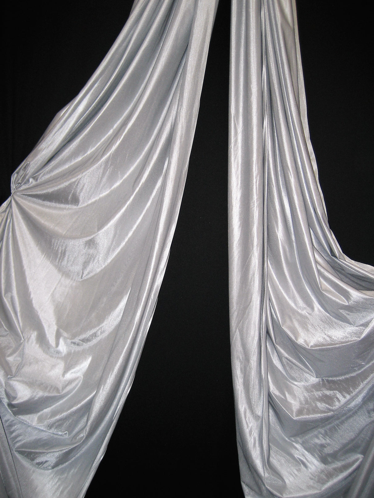 Low Stretch Silver Polyester Fabric - Silver, 108"-120" Width (1 Yard)