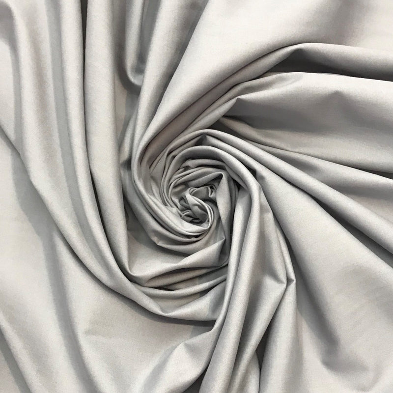 Silver Poly Cotton Fabric - Silver, 59/60" Width (1 Yard)