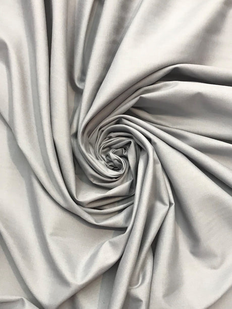 Silver Poly Cotton Fabric - Silver, 59/60" Width (1 Yard)