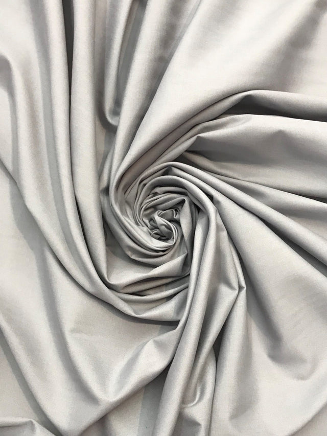 Silver Poly Cotton Fabric - Silver, 59/60" Width (1 Yard)