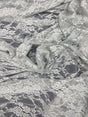 Silver Stretch Lace Fabric - Shimmery Floral Sheer, 58/60" Width