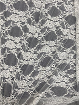 Silver Stretch Lace Fabric - Shimmery Floral Sheer, 58/60" Width