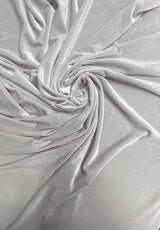 Silver Stretch Velvet Fabric - Silver, 58"-60" Width