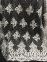Metallic Silver Corded Lace Polyester Fabric - Silver, Sheer, 54/55" Width