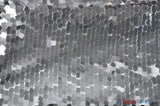 Dull Square Dazzle Polyester Fabric - Square Sequins, Sheer Mesh, 52" Width (1 Yard)