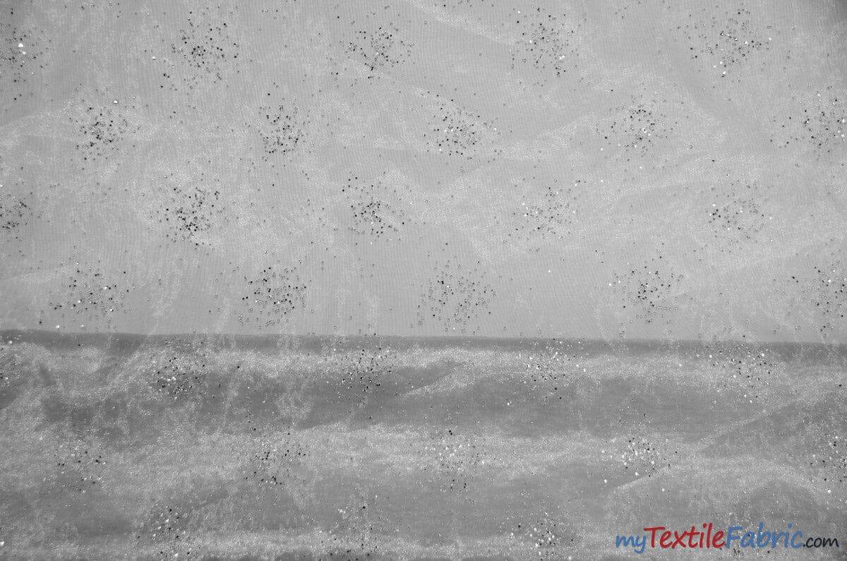 Sparkle Organza Polyester Fabric - Glitter Beads, Sheer, 58" Width (1 Yard)