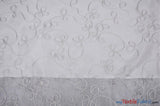 Fantasia Sheer Organza Embroidery Fabric - Embroidered Floral Sheer, 54" Width, Multiple Colors (1 Yard)