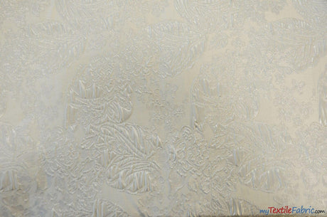 Botanical Bubble Metallic Jacquard Fabric - Metallic Vein Criss Cross Pattern, 54" Width, 4 Colors Available