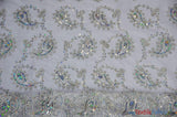 Coco Paisley Polyester Fabric - Sheer Embroidered Paisley, Double Scallop Lace, 52" Width (1 Yard)
