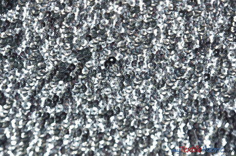 Gatsby Sequins Polyester Fabric - 6Mm Flat Sewn Sequins On Mesh, 52" Width, Multiple Colors (1 Yard)