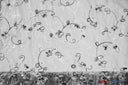 Dahlia Organza Embroidery Polyester Fabric - Embroidered Floral Sheer With Sequins Embellishment, 54" Width (1 Yard)
