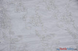 Coco Ribbon Polyester Fabric - Sheer Embroidery, Double Scallop Lace, 52" Width (1 Yard)