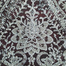 1 Yard Ivory Beaded and Sequined Lace Fabric Embroidered on 100 Percent Polyester Net Mesh 52 Inch Width