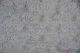 Open Weave Metallic Rose Mesh Polyester Fabric - Silver And Gold, Scalloped Edge, 52" Wide (1 Yard)