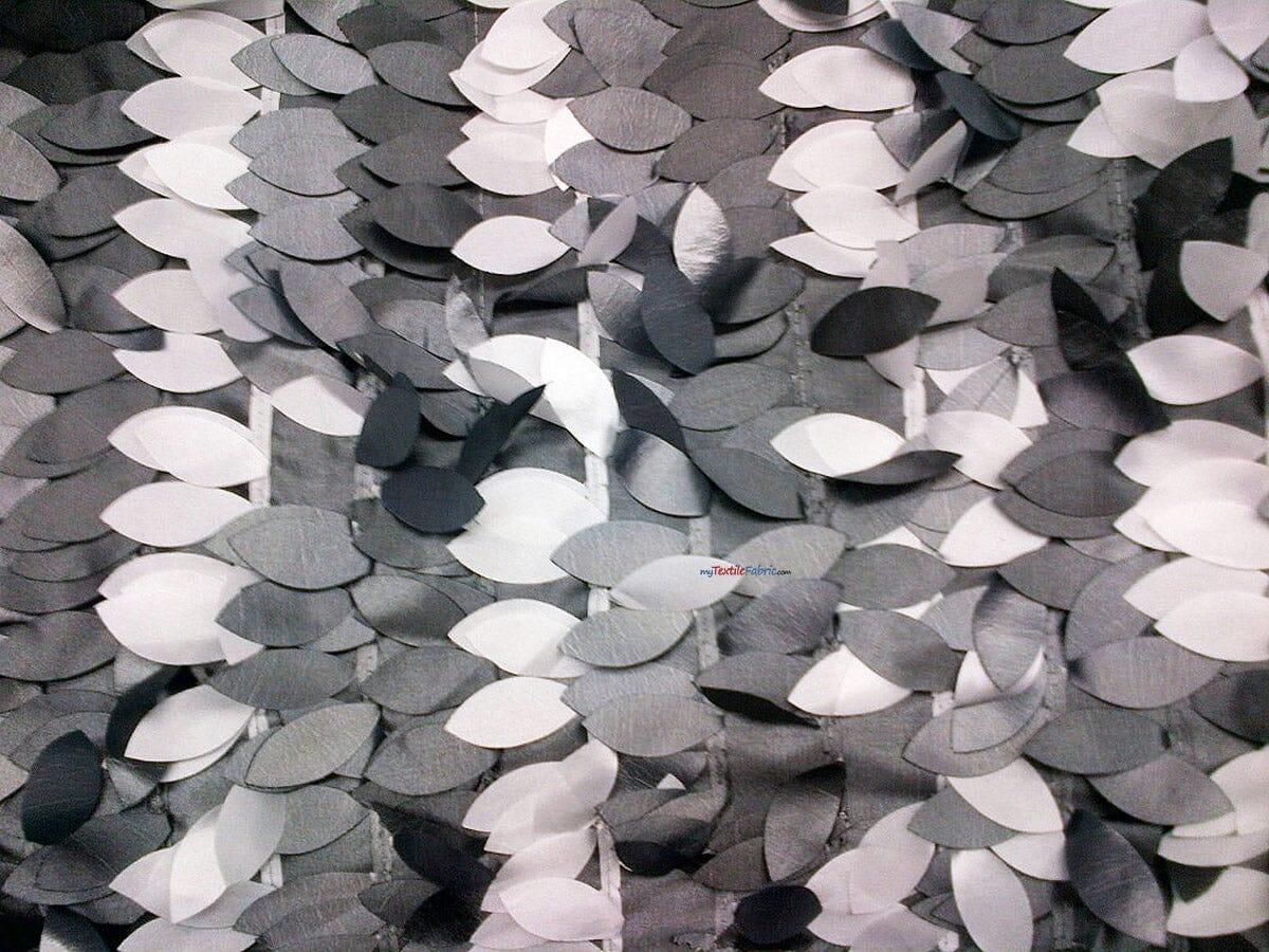 Leaf Taffeta Polyester Fabric - Leaf Applique, Solid, 57" Width (1 Yard)