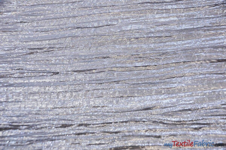 Crush Lame Metallic Polyester Fabric - Metallic Crease Crinkled, 52" Width (1 Yard)