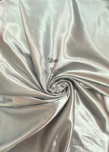 Silver Bridal Satin Fabric - Silver, 58"-60" Wide (1 Yard)