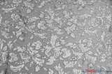 Wendy Sequins Polyester Fabric - Embroidered Flower Sequins, Sheer Metallic Lace, 54" Width, Gold, Silver (1 Yard)