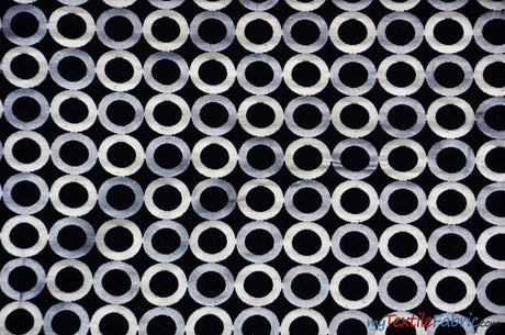 Contempo Jacquard 100 Percent Polyester Fabric - Metallic Circle Pattern, 58/60" Width, Gold, Silver (1 Yard)