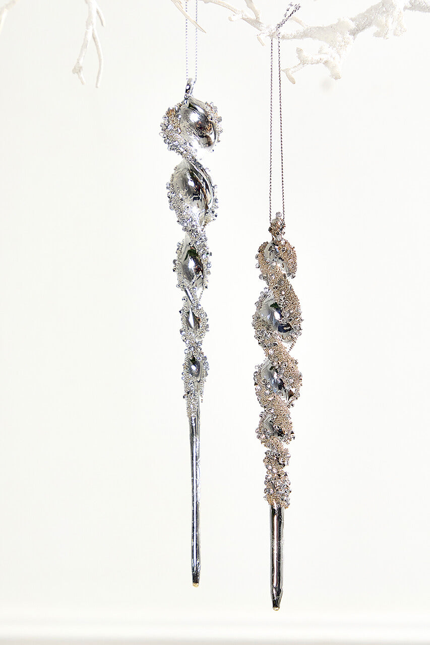 7.5" Glass Icicle Ornament