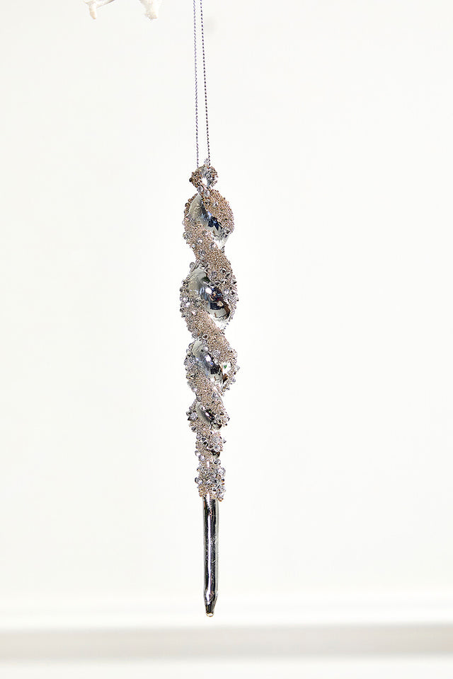 7.5" Glass Icicle Ornament