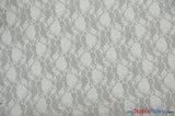 Giselle Floral Lace Polyester Spandex Fabric - Sheer Vintage Stretch Lace, 58/60" Width, Multiple Colors (1 Yard)
