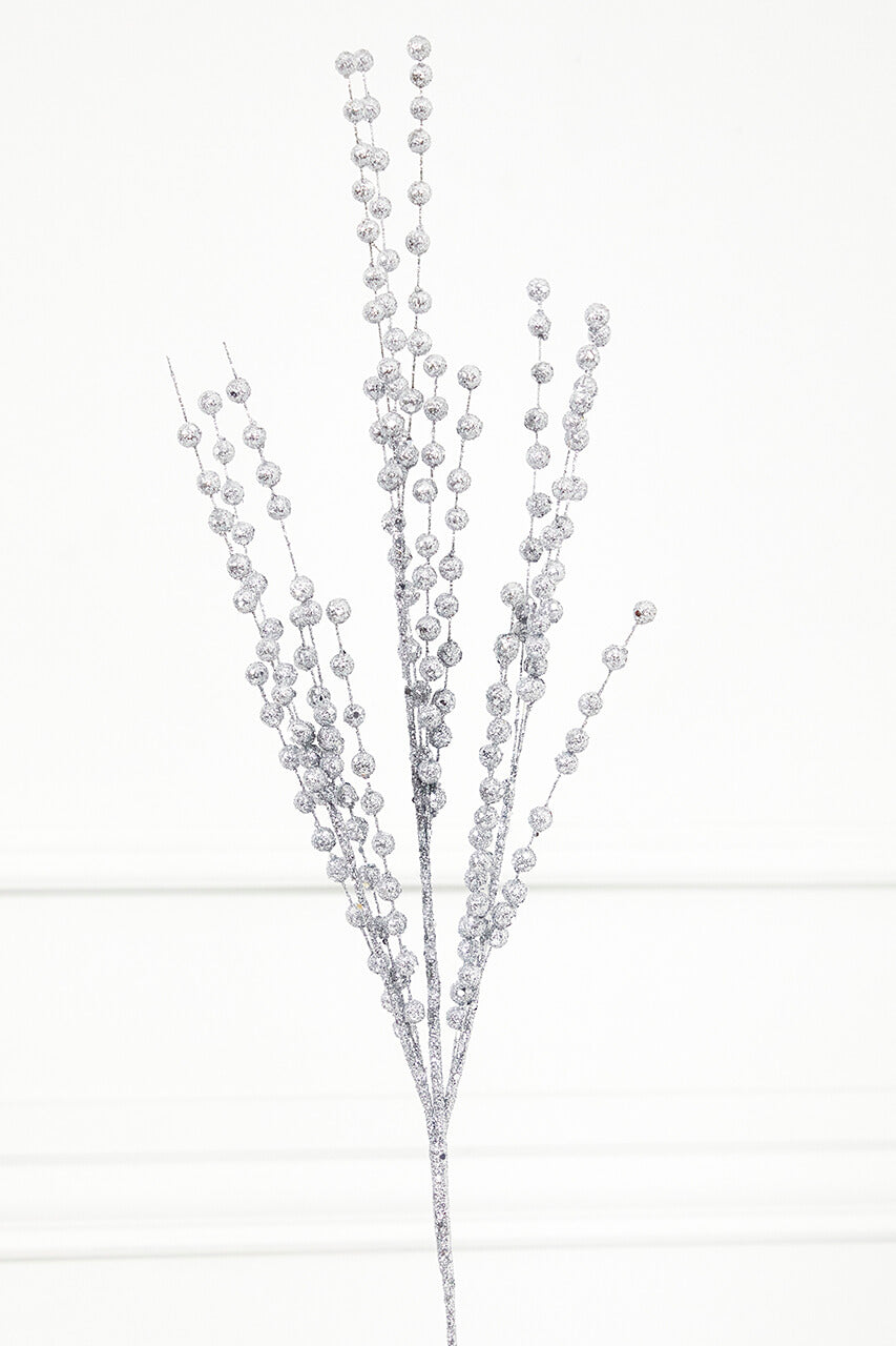 33” Silver Glitter Ball Spray