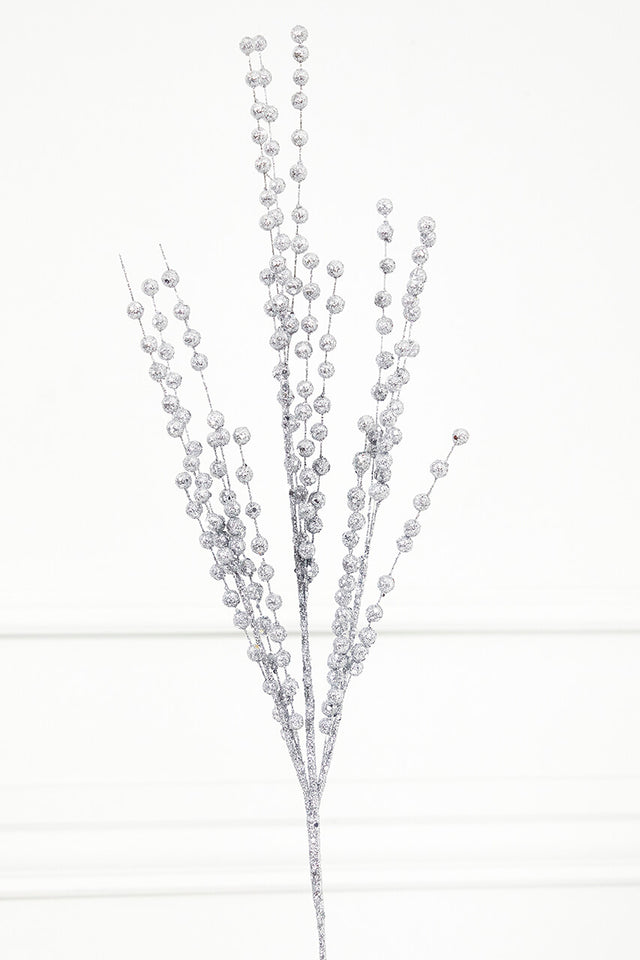 33” Silver Glitter Ball Spray