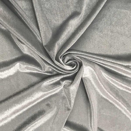 Silver Velvet Stretch Fabric,