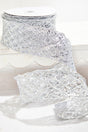 2.5" x 10 Yard Silver Wired Ribbon
