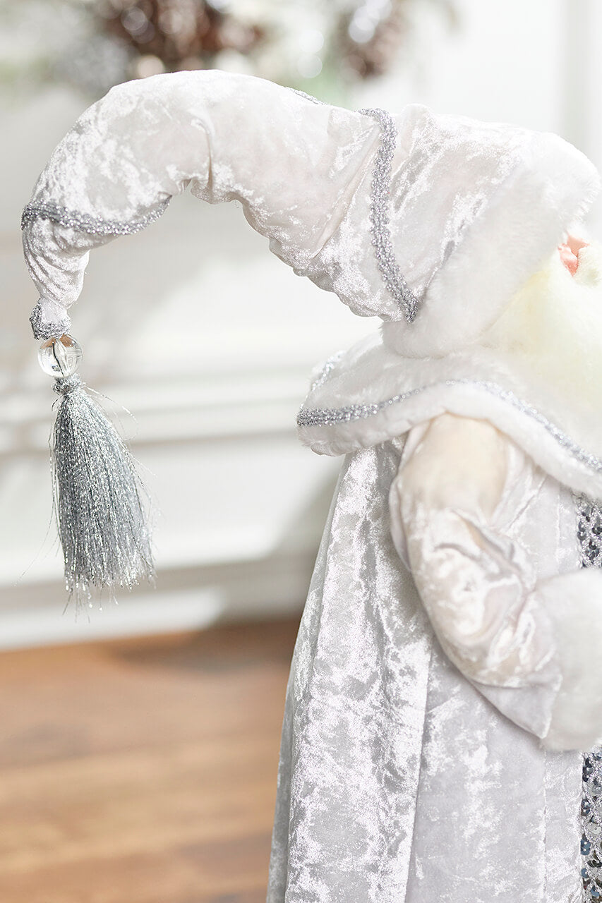 28" White Winter Standing Santa