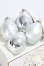 4ct Glass Drop Bright Silver & Silver Pearl with Silver Stars