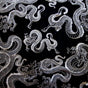 Swim Knit Silver Chinese Dragons on Black