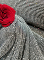 Gray Stretch Pleated Sequin Fabric