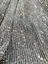 Gray Stretch Pleated Sequin Fabric