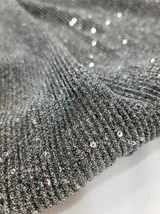 Gray Stretch Pleated Sequin Fabric