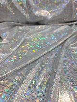 Stretch Spandex Foil Fabric Iridescent Silver