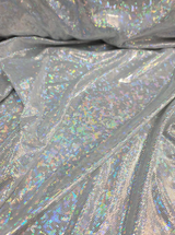 Stretch Spandex Foil Fabric Iridescent Silver