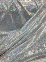 Stretch Spandex Foil Fabric Iridescent Silver
