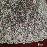 Beaded Sequined Lace Fabric 52" Wide