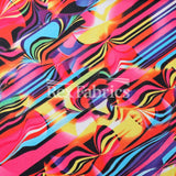 Kool Kraze Polyester Spandex Fabric - Multicolor Abstract Print, 58/60" Width (1 Yard)